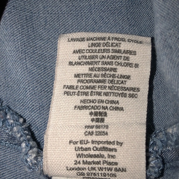 Free People Chambray Tencel Swing Denim Jacket,Size-Small - Picture 9 of 9